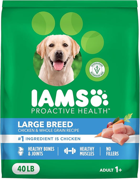 IAMS Proactive Health Large Breed Adult Dry Dog Food with Real Chicken, 40 lb. Bag