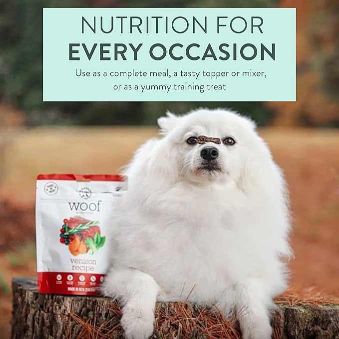 The New Zealand Natural Pet Food Co Wild Venison - Air Dried, Toppers, High Protein, Natural Limited Ingredient Recipe Dry Dog Food - 3.5 oz