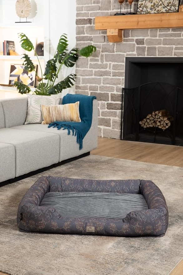 Furry's Paradise Foam Cuddler Pet Bed with Waterproof Liners, Reversible Cushion, Washable Cover, Recycled Fibers and Non-Slip Bottom. (in The Clouds, Orthopedic Medium)