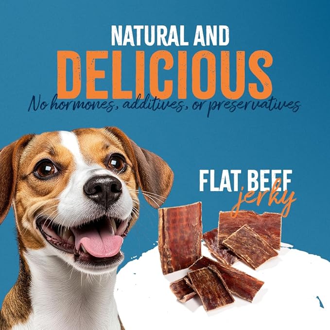 6-Inch Flat Beef Jerky for Dogs – 15 Pack | Single-Ingredient Esophagus Chews | All-Natural, High-Protein, Grain-Free, Promotes Dental & Joint Health | Long-Lasting Dog Treats for All Breeds