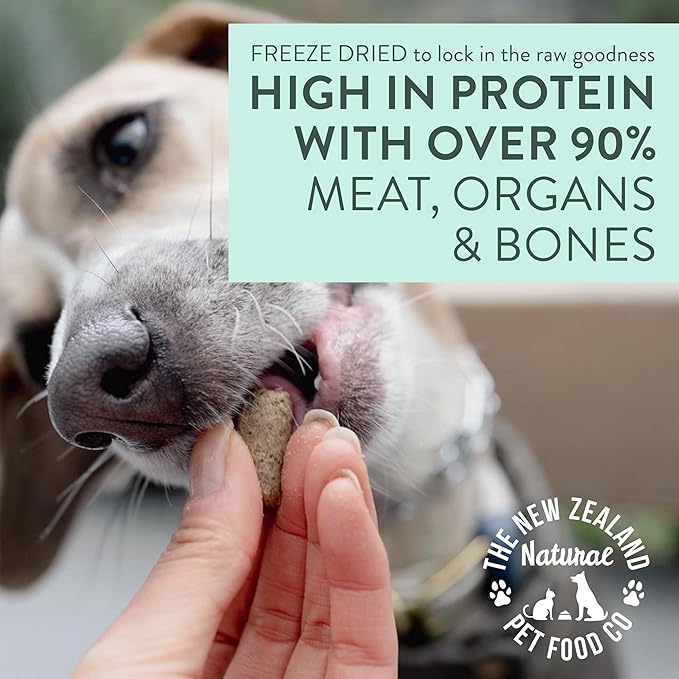 The New Zealand Natural Pet Food Co WOOF Freeze Dried Dog Food - Chicken Recipe, High Protein Dog Treats & Snacks, Dog Food Toppers & Meals, 9.9 oz