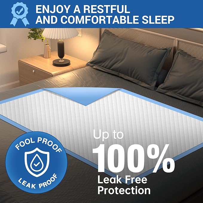 Bed Pads Disposable 40"X60" Chucks Pads Oversized Underpads with 200 Gram, Super Absorbent Pee Pads Disposable Mattress Pads Incontinence Pads for Adults, Elderly, Pets [100x150CM, 30pcs]