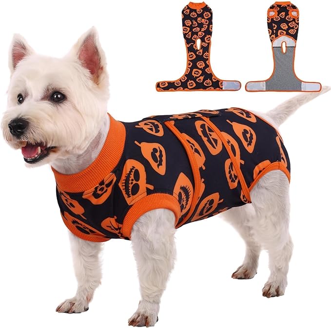 Kuoser Dog Surgery Recovery Suit, Doggie Surgical Bodysuit for Female Male Dogs, Pet Anti Licking Shirt for Spay Neuter Dog Cone Alternative