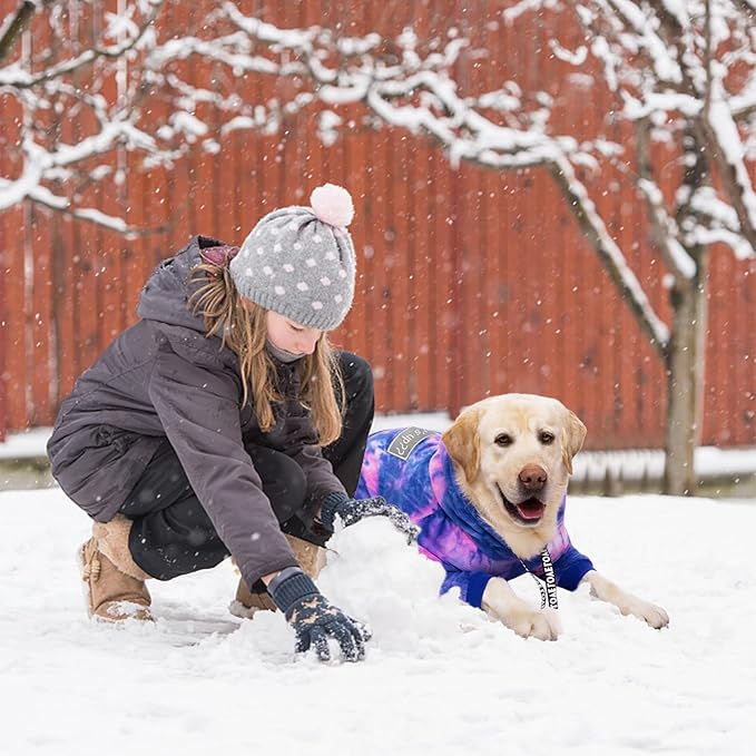 Dog Hoodies Winter Coat for Large Medium Dogs, Pullover 7 Legs Warm Coat Hooded Sweatshirt, Fleece Hoodie for Cold Weather (Bandhnu Pink, 4X-Large)