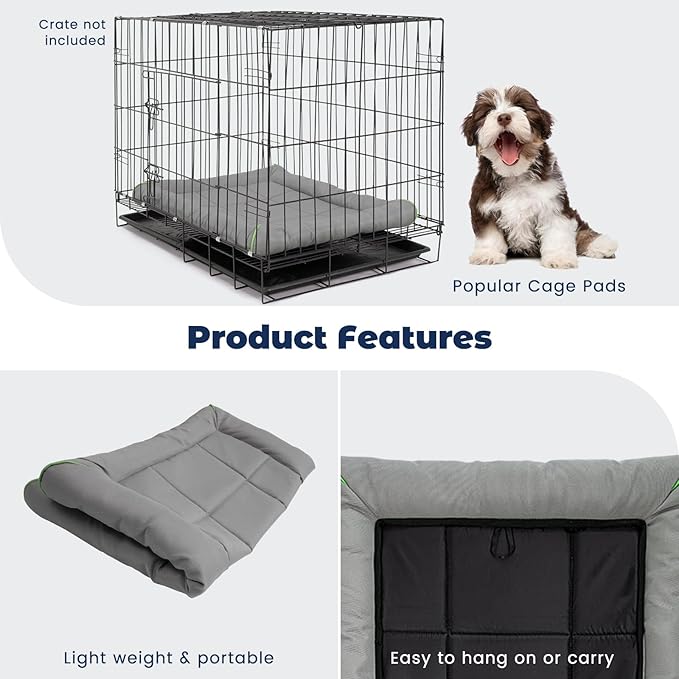 Miguel Oxford 900D Outdoor Waterproof Dog Bed for Metal Dog Crates Water-Resistant All Weather Pet Mat Durable Easy Wipe Clean Travel Indoor Outdoor Puppy Cat Crate Bed 40inch, Gray