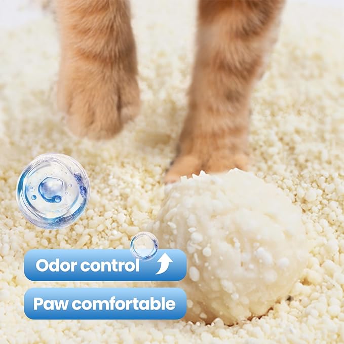 OPET Tapioca Cat Litter, Natural Corn & Cassava Sustainable Ingredients, Quick and Strong Clumping, Flushable, Superior Odor Control, 99.9% Dust Free Kitty Litter 16LB
