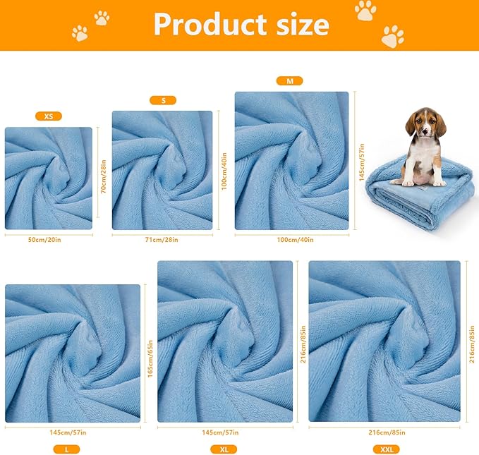 Waterproof Dog Bed Cover Pet Jacquard Blankets for Couch Reversible Pets Puppy Blankets Leakproof Sofa Couch Washable Cover Cat Doggie Blanket for Warm-Lake Blue,XXL