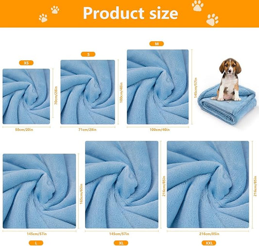 Waterproof Dog Blanket for Pets Reversible Jacquard Pet Throw Blankets for Bed Cover Blue Puppy Blankets Leakproof Sofa Couch Washable Cover Cat Pet Blanket for Warm-Lake Blue,M-57x40in