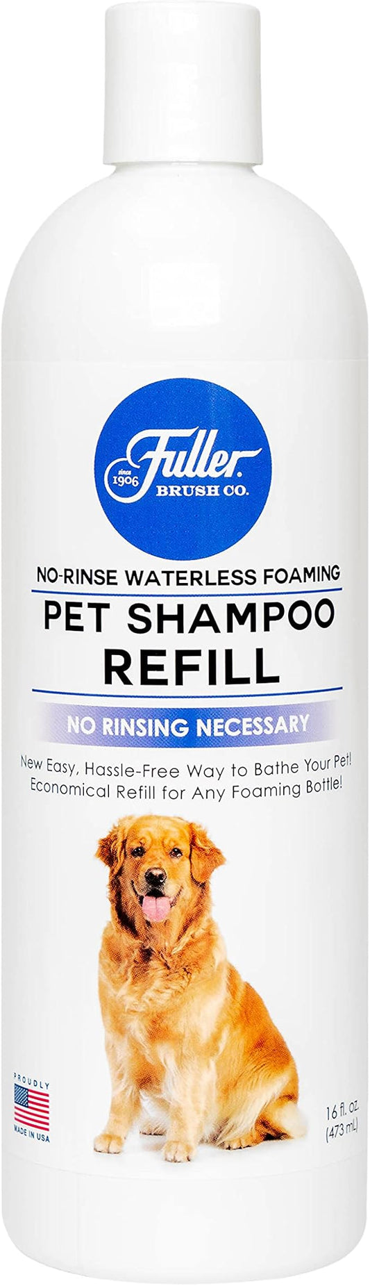 Fuller Brush No‑Rinse Waterless Foaming Pet Shampoo – 16 oz Refill Bottle, Dry Shampoo for Dogs Cleans, Conditions & Moisturizes – Fresh Clean Fragrance (6 Refill Bottles)
