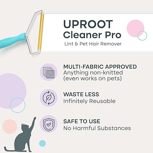 Uproot Clean Uproot Cleaner Pro Pet Hair Removal Tool - Special Dog Hair Remover Multi Fabric Edge and Carpet Rake Cat Fur Remover for Couch, Pet Towers, Rugs, Cat Mats and Trunks & Much More