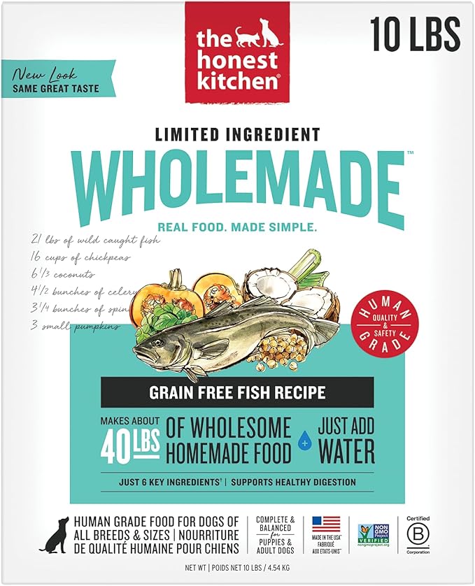 The Honest Kitchen Wholemade™ Dehydrated Limited Ingredient Fish Dog Food, 10 lb Box