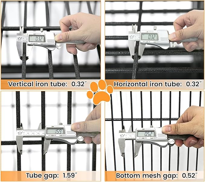 Homey Pet Three Tiers 43 inch Heavy Duty Dog Crate with Wheels, Stackable Indestructible Steel Dog Cage Kennel Indoor with Divider, Trays, Bowls, Escape Proof Locks for Breeder and More