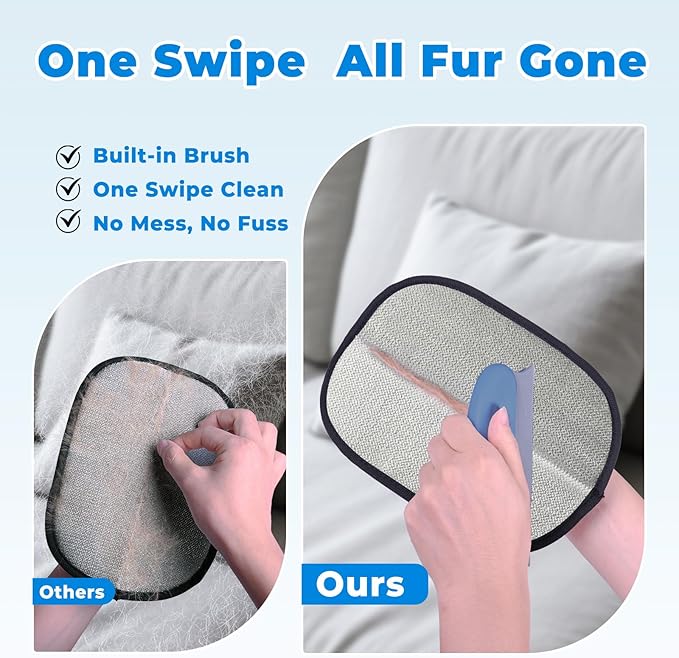 GRENTY Magic Brush Pet Hair Remover (1 Pcs), Upgraded Five-Finger Electrostatic Pet Hair Removal Gloves, Dogs & Cats Pet Hair Removal Tools for Clothing, Carpet, Sofa Gaps, Car Seat