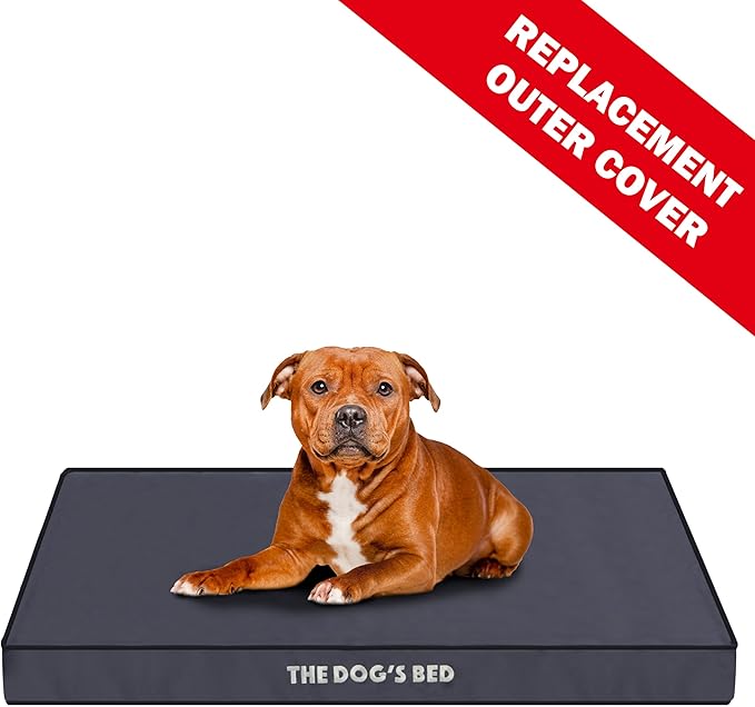 The Dog's Bed Replacement Outer Cover (No Mattress) for Medium Grey with Black Trim (Easy Clean Cover) 3 Inches Waterproof Orthopedic Dog Bed.