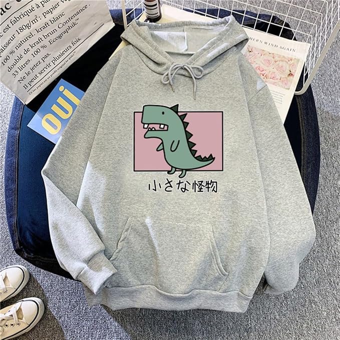 Women Girl Hoodies Cute Cat Ear Novelty Printed Pullover Sweatshirt