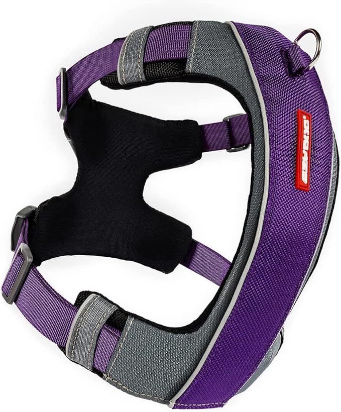 EzyDog X-Link Dog Harness – Reflective and Padded No Pull Dog Harness for Training and Everyday Walks with 2 Leash Attachment Points (Medium, Purple)