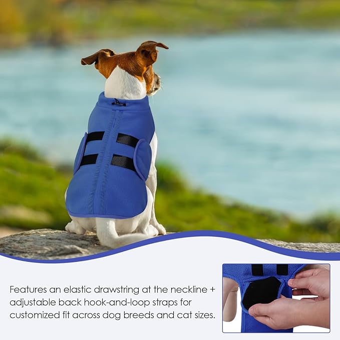 Dog Sweater,Adjustable Dog Sweaters for Small, Medium and Large Dogs Boys Girls, Dachshund Chihuahua Fleece Dogs Sweater(Blue,XL)