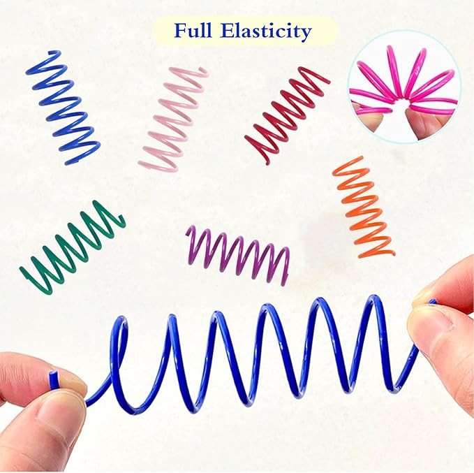 Kitys Fatch 12PCS 12Colors Cat Spring Toys for Indoor Cats, Interactive Coil Springs for Self Play, Durable Heavy Plastic Cat Spiral Spring, Hunting, Biting, Swatting Creative Kitten Toy.