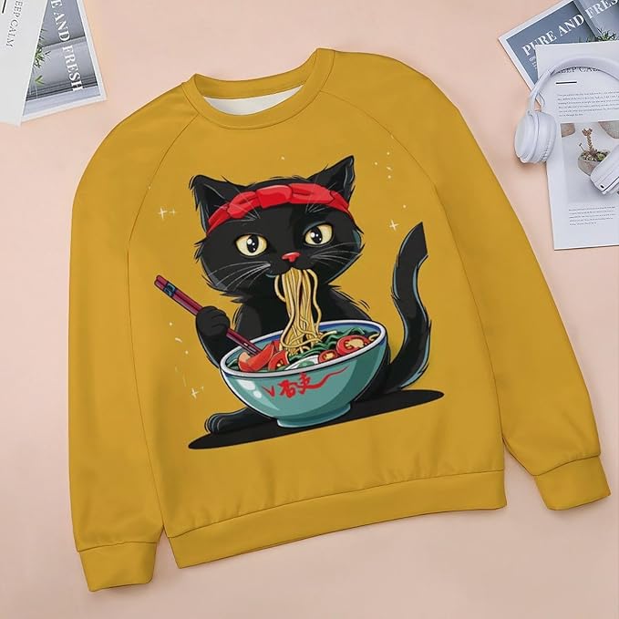 Womens Ugly Christmas Sweatshirt Funny Cat Dog Printed Xmas Pullover Shirts Crewneck Long Sleeve Graphic Hoodies