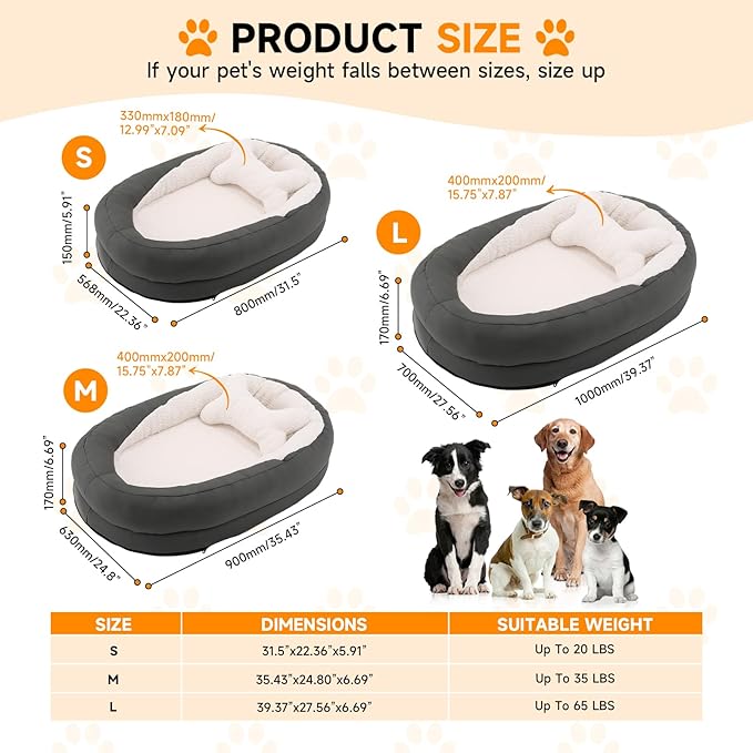 Waterproof Dog Beds for L Washable Sofa Pet Bed with Removable Cover & Non-Slip Bottom