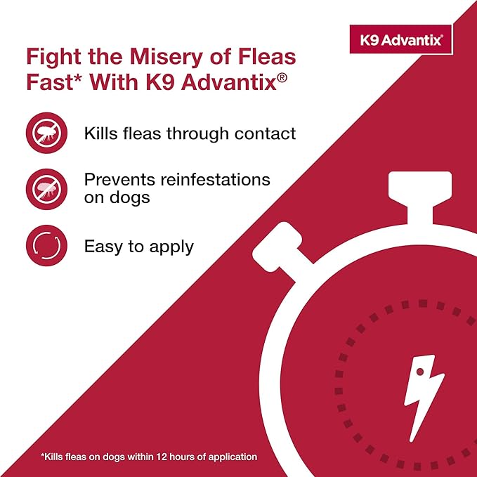 K9 Advantix Flea, Tick & Mosquito Prevention for Dogs 11-20 lbs. | Flea Drops for Medium Dogs | Apply Monthly | 2 Treatments (Pack of 4)