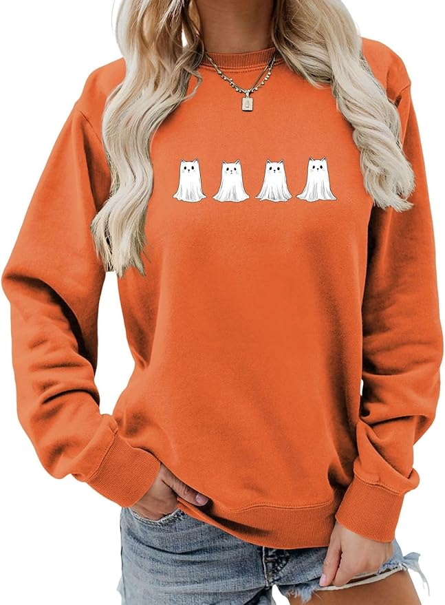 Womens Cat Print Hoodies Trendy Funny Cat Graphic Long Sleeve Sweatshirt Y2k Streetwear Hooded Pullover Tops