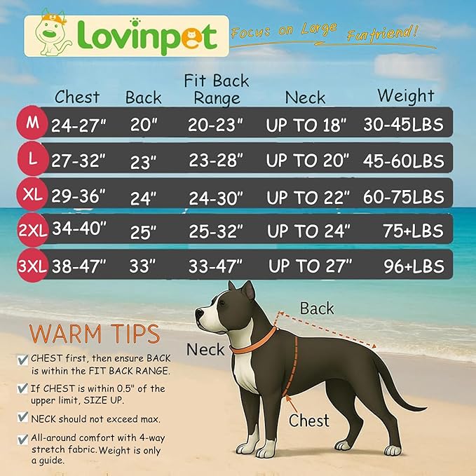 LovinPet Dog Sweatshirts for Size Large Boy Dogs, Pet Anxiety Calming Shirt, Pajamas for Pitbulls,Sea Plants Turquoise Print, Pitbull Clothes, Pajamas for Large Dogs, Medium