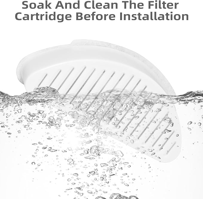 Cat Water Fountain Filter Pet Drinking Fountain Filter, Compatible with Cat Dispenser 67oz/2L Fountain, Pet Automatic Water Feeder, 6 Pack (6 Filters+12 Sponges)