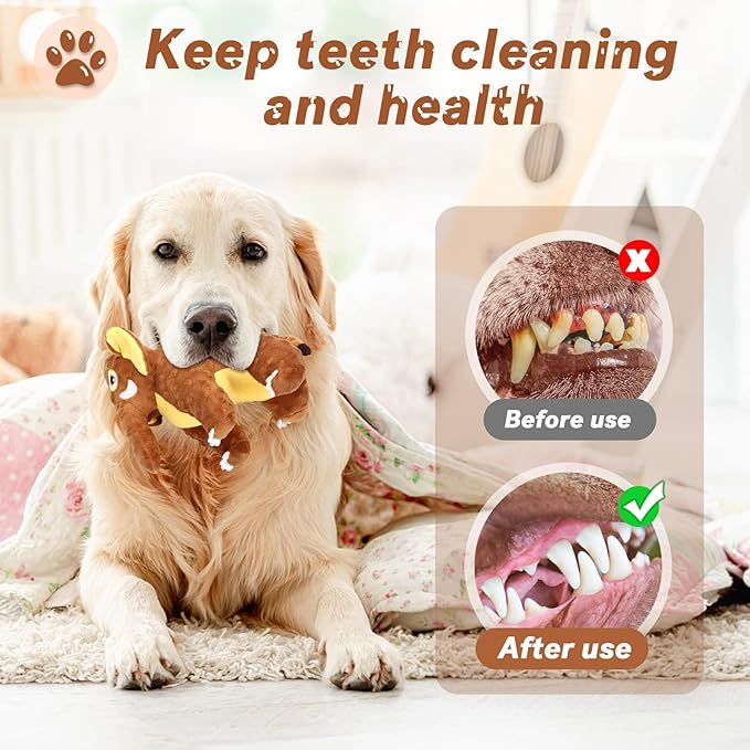 Dog Toys Durable Squeaky Plush Dog Toy for Puppy Teething Dog Chew Toys for Small, Middle, Large Dogs