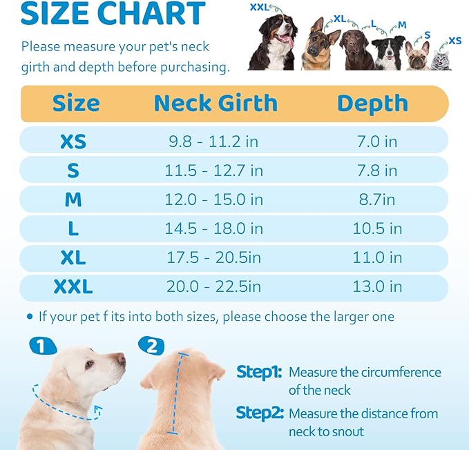 Elizabethan Dog Cone Collar, Adjustable Pet Cone to Stop Licking, Durable Plastic Neck Cone After Surgery for Small, Medium Large Dogs, Bone L