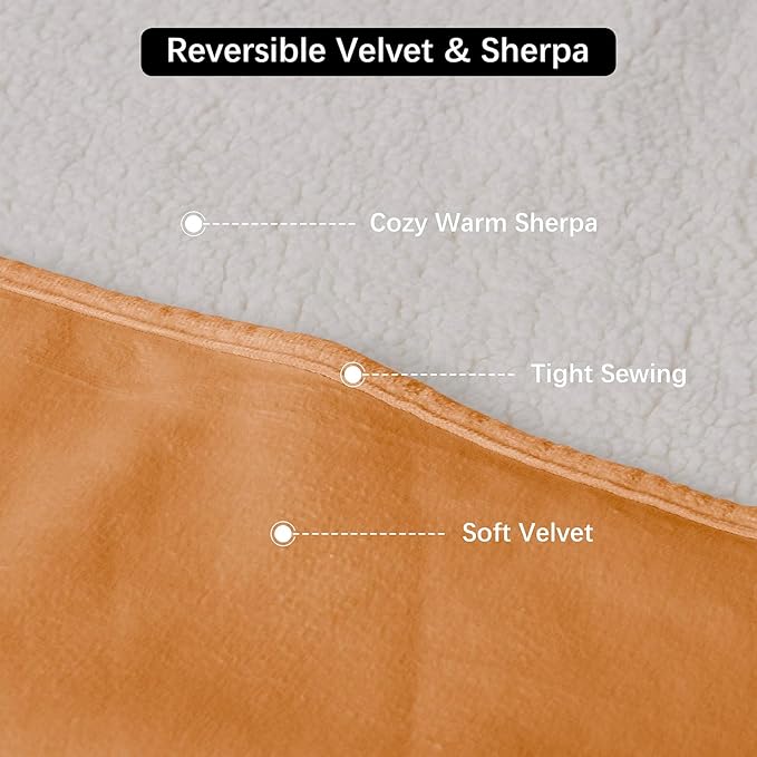 Waterproof Dog Blanket for Couch, Leak Proof Pet Blanket for Indoor Cats, Plush Sherpa Puppy Throw Furniture Protector for Sofa Bed(50"x60",XL,Orange)