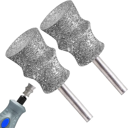 Diamond Dremel Dog Nail Grinder Bits for Rotary Tool-1/8'' Dremel Dog Nail Grinder Attachment-Pet Nail Grinder Bit Work for Animals Nail Care 2-Pack (Large B)