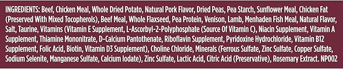 Nutrish High Protein Dry Dog Food Beef, Potato & Peas Recipe with Venison & Lamb, 23 lb. Bag, (Rachael Ray)