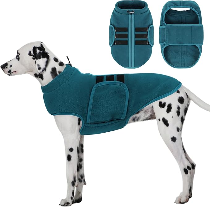 Dog Sweater,Adjustable Dog Sweaters for Small, Medium and Large Dogs Boys Girls, Dachshund Chihuahua Fleece Dogs Sweater(Peacock Blue,XL)