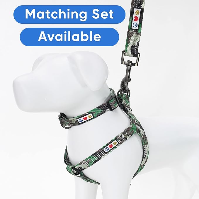 Pawtitas Reflective Dog Collar Adjustable Dog Collars for Small Dogs Puppy Collar Small Dog Collar Camouflage Green Dog Collar