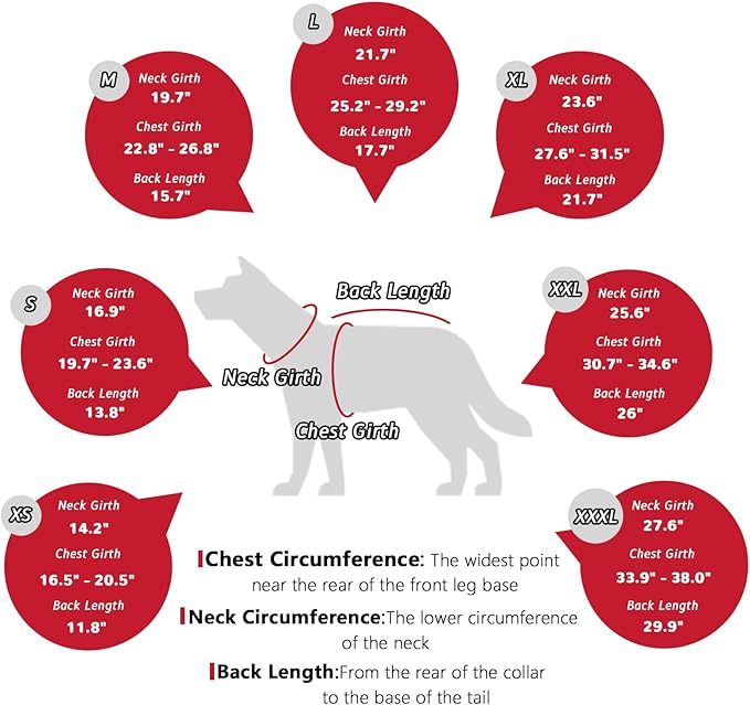 Dog Coat Dogs Jacket Waterproof Reflective Adjustable Dog-Winter Coats for Small/Medium/Large Dogs Dachshund Coat-(Red, X-Small)