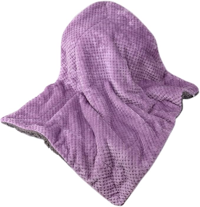 Fuzzy Blanket or Fluffy Blanket for Baby Girl or boy, Soft Warm Cozy Coral Fleece Toddler, Infant or Newborn Receiving Blanket for Crib, Stroller, Travel, Outdoor (40" x 48", DG-Lavender)