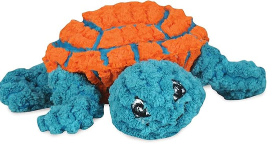 HuggleHounds Huggle-Fusion Dog Toy - Dog Toys Rubber, Fuzzy Dog Toy, Puppy Essentials, Plush & Heavy Duty Latex for Small, Medium & Large Dogs, All Breeds - Dude Turtle