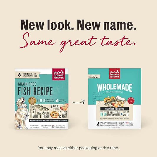The Honest Kitchen Wholemade™ Dehydrated Grain Free Fish Dog Food, 4 lb Box