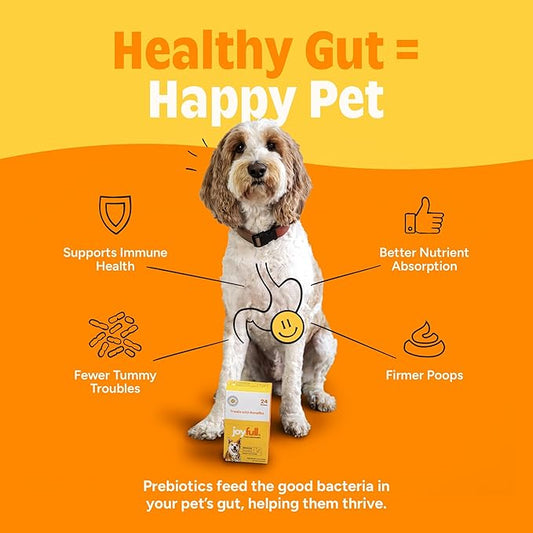 JoyFull Chicken Squeeze Treats for Dogs – Prebiotic Gut Health Snacks Made with Real Cage-Free Chicken – Lickable, Enrichment-Friendly, Meal Topper – 24 Easy Squeeze Paste Treats (0.5oz Each)