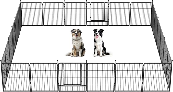 FXW Instant Unleashed Dog Playpen, Portable Pet Fence for Outdoor, RV Trips, and Camping, 32inch, 24 Panels for Small and Medium Dogs│Patented