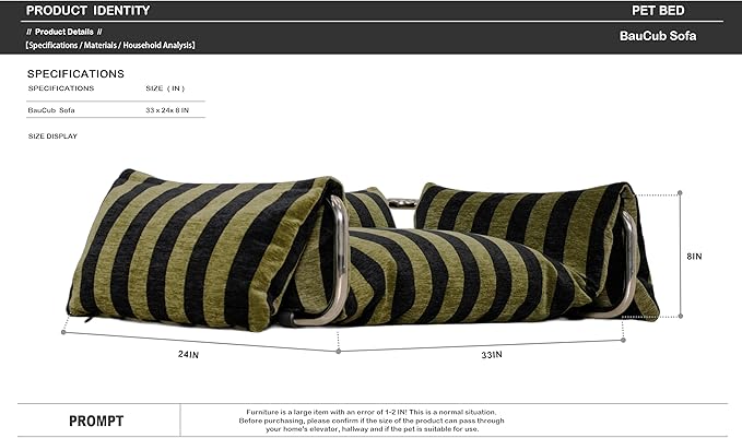 Pet Sofa Bed Dog Bed for for Small Medium Dogs and Cats, Memory Foam Dog Sofa Bed, Modern and Comfortable Pet Sofa, Easy to Clean