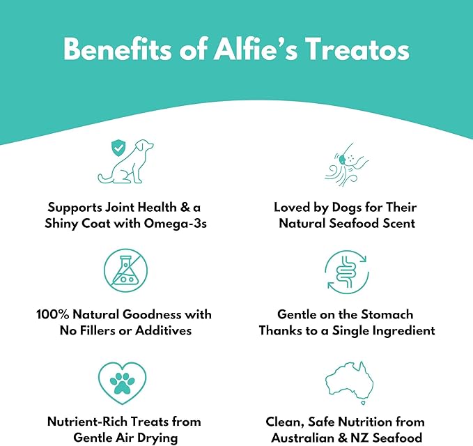 ALFIE'S TREATOS Shrimp Treats for Dogs & Cats (8.48 oz, 4x2.12 oz), Bulk Bundle, Air-Dried Dog Treats, Food Topper & Training, Australian Wild-Caught, Single Ingredient, Freeze-Dried Alternative