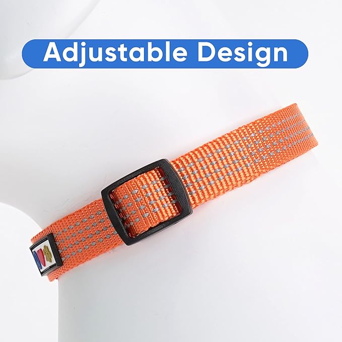 Pawtitas Reflective Dog Collar - Adjustable Medium Dog Collar - Orange