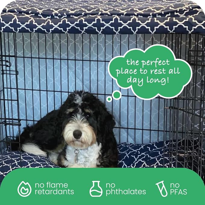 Molly Mutt Romeo & Juliet Dog Crate Cover, 100% Cotton Canvas Cover with 2 Roll-Up Panels, Ideal for Dog or Cat Crate, Durable, Washable, and Free of Harmful Chemicals, 42" x 28" x 31"