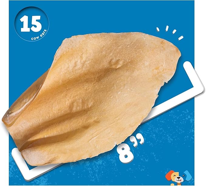 Jack&Pup White Cow Ears for Dogs - Cow Ear Dog Treats, Single Ingredient, High Protein, Pig Ear Alternative Dog Treats - Cow Ears for Small and Large Dogs (80 Pack)