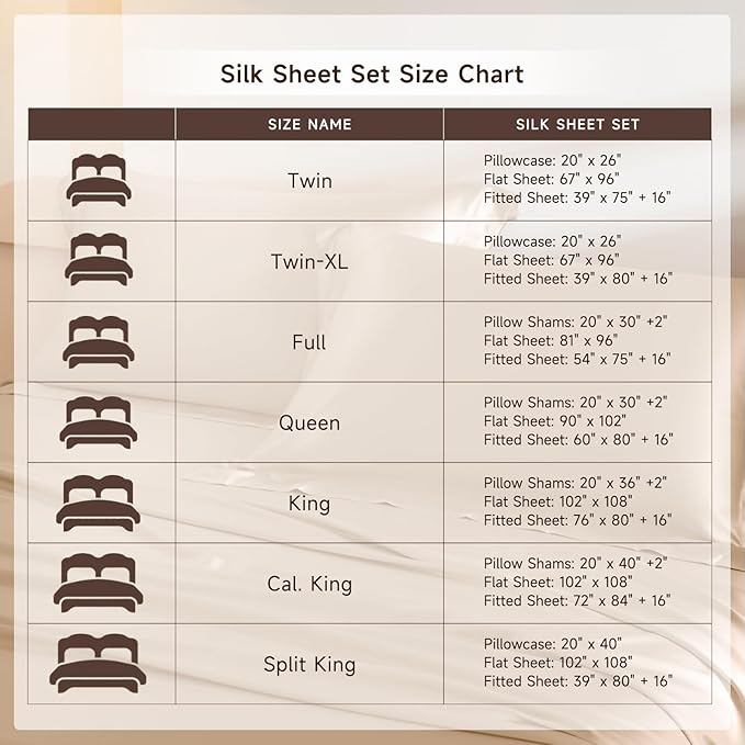 THXSILK Silk Sheet Set 4Pcs, 6A+ Top Grade 100% Natural Mulberry Silk Bed Sheets, Luxury Bedding Sets Ultra Soft Durable, 1 Fitted Sheet, 1 Flat Sheet and 2 Pillow Shams (Full, Champagne)