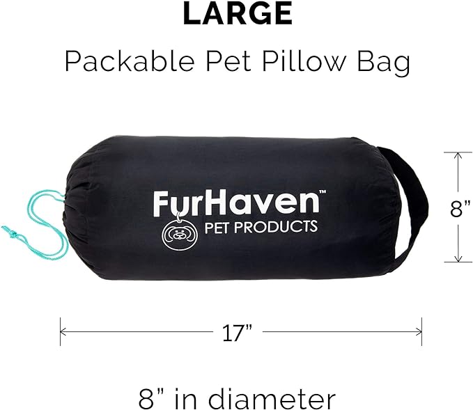 Furhaven Outdoor Travel Dog Bed for Large/Medium Dogs w/ Carry Bag, Washable & Foldable, Great for Crates & Kennels - Trail Pup Travel Pillow Mat w/ Stuff Sack Bag - Paprika/Camo-Paw, Large