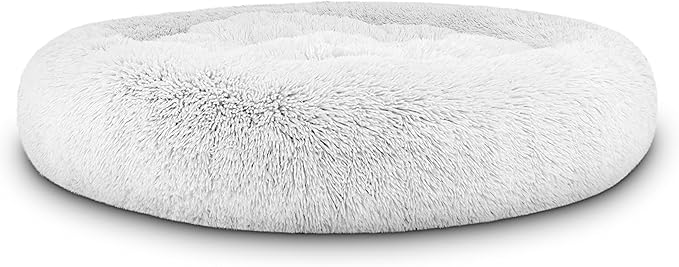 The Dog's Bed Replacement Cover ONLY for The Dog’s Bed Sound Sleep Donut Dog Bed Replacement Cover, XL Ice White Fur, Veterinary Approved