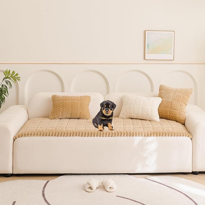Mivnue Pet Couch Cover Protector Sofa Covers for Pets Washable Non Slip Couches and Sofas Dog Mat (Coffee, 27.6" x 82.7")